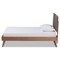 Baxton Studio Roze Mid-Century Dark Grey Fabric Upholstered and Walnut brown Finished Wood Platform Bed-Twin 192-11542-11159-ZORO - alternate 4